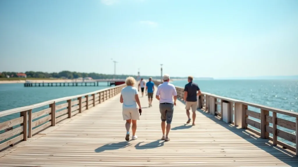 Senjorų pasivaikščiojimas prie Palangos tilto